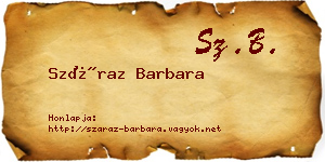 Száraz Barbara névjegykártya