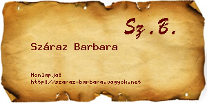Száraz Barbara névjegykártya