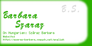 barbara szaraz business card